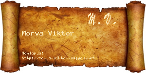 Morva Viktor névjegykártya